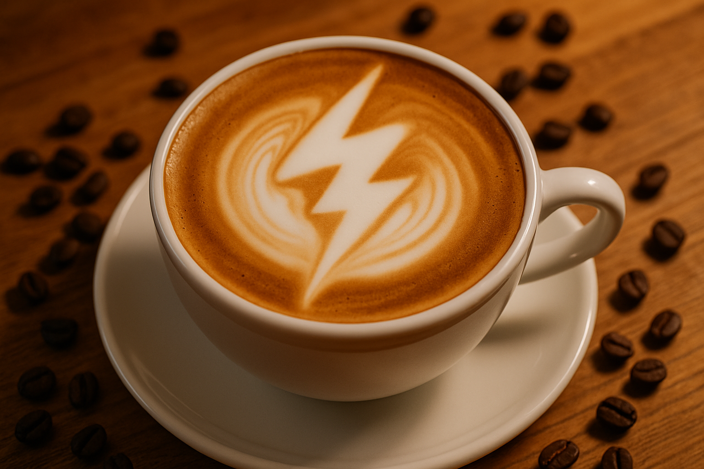 Another variation with lightning bolt milk foam.
