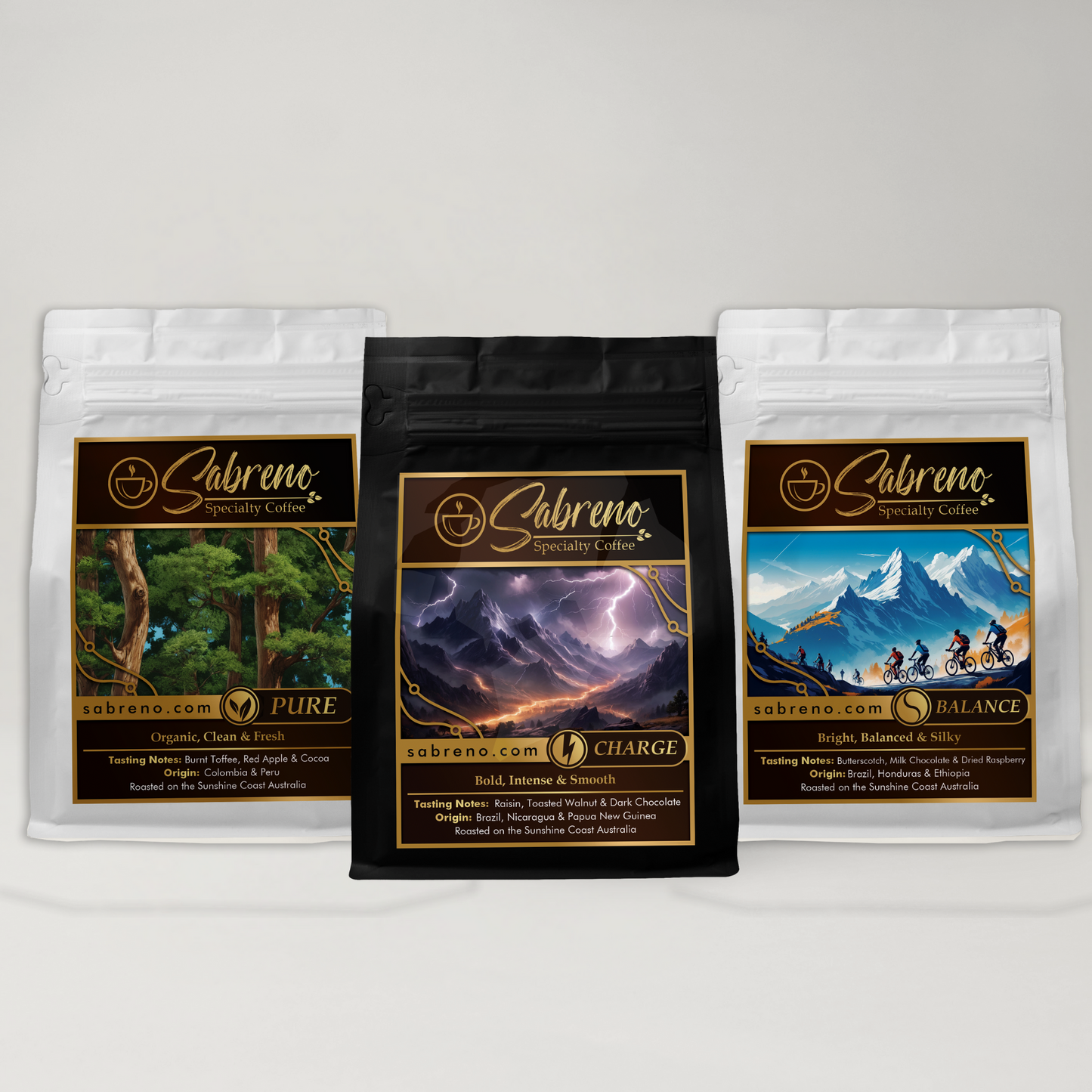 Sample Pack 3x 250g Charge, Balance & Pure Blends